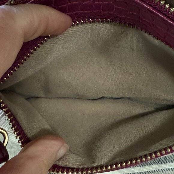 Nanette Lepore Moli Croc Embossed Tech Wristlet Wallet Vegan Burgundy Orchid New - Picture 12 of 12